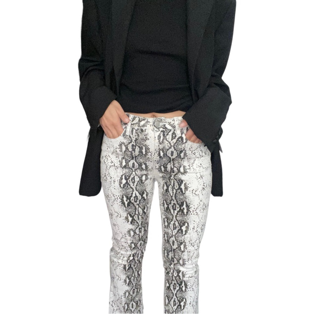 Ashley Mason Snake Print Flared Cropped Size 5 - Picture 2 of 9